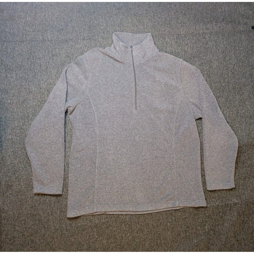 Vintage Lands End Fleece Full Zip Jacket Gray Mens XL 90s Sweatshirt